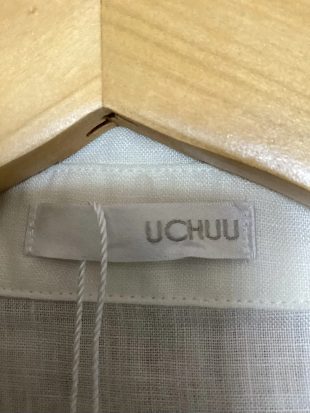 UCHUU LINEN LONG SHIRT OR SHORTDRESS OFF WHITE/ grey striped - Picture 2 of 5